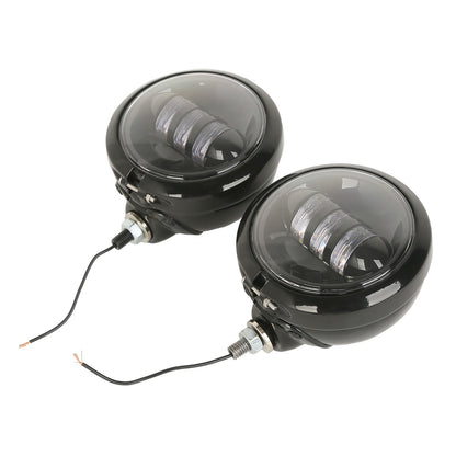 Voodoo Cycle House Custom 4-1/2" LED Auxiliary Fog Lights For Harley-Davidson & Custom Applications