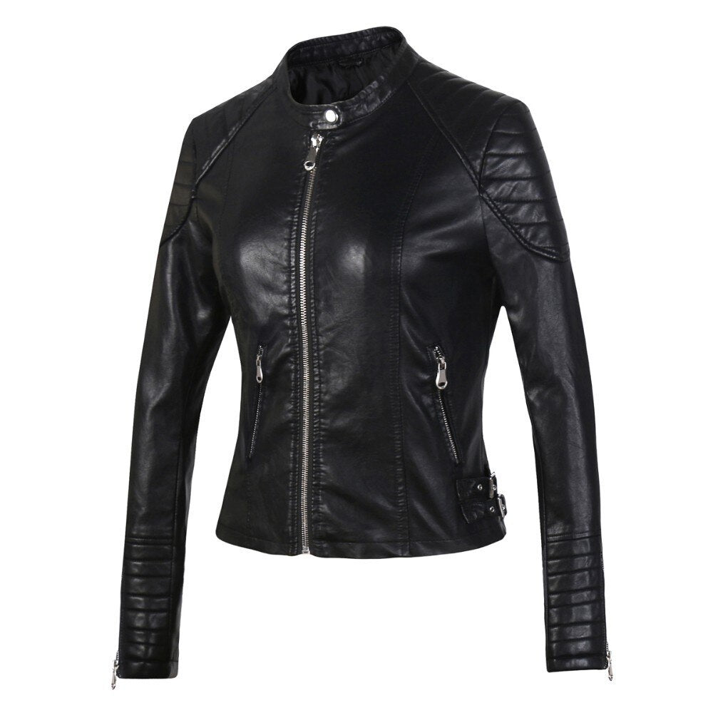 Voodoo Machine Co. Women's Slim Fit Casual Faux Leather Jacket