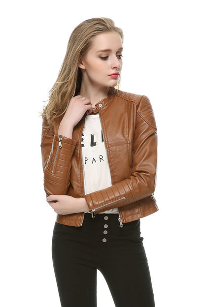 Voodoo Machine Co. Women's Slim Fit Casual Faux Leather Jacket