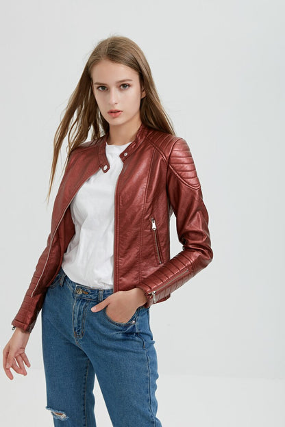 Voodoo Machine Co. Women's Slim Fit Casual Faux Leather Jacket